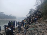 17 Killed After Passenger Bus Falls Into Trishuli River in Dhading