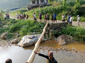 Local Community Takes Initiative to Construct Wooden Bridge in Koshi Khola Jyampire