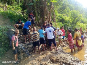 Local Community Takes Initiative to Construct Wooden Bridge in Koshi Khola Jyampire