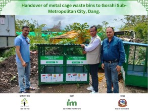 Clean Up Nepal Donates Metal Waste Bins to Ghorahi Sub-Metropolitan City for Sustainable Waste Management