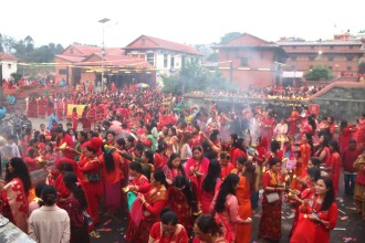 Devotees Flock to Shiva Temples Nationwide to Celebrate Haritalika Teej
