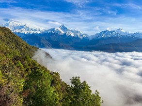 Morning Glory Over the Himalayas: Pokhara Welcomes a Serene Start to the Day