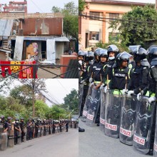 Dozers Begin Clearing Thapathali Squatter Settlement Amid Tight Security
