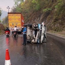 Microbus Accident on Prithvi Highway Injures 12 Passengers in Dhading