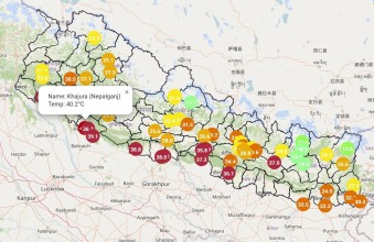Heavy Rainfall in Eastern Nepal as Terai Temperatures Soar Above 40°C