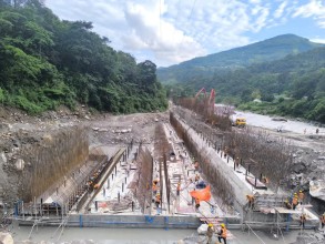 Desander Construction Advances at 50 MW Marshyangdi Besi Hydropower Project