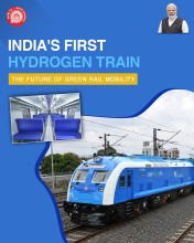 India Launches First Indigenous Hydrogen-Powered Passenger Train, Advancing Green Rail Transport
