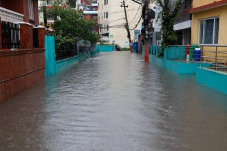 Kathmandu's Sahabhagita Marg Waterlogged Again, Exposing Persistent Urban Drainage Challenges