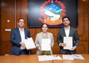 Writing Tripartite Agreement Signed to Streamline Driving Licence Printing and Delivery in Nepal