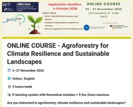 Agroforestry for Climate Resilience and Sustainable Landscapes 2026: Applications Open for Online Course