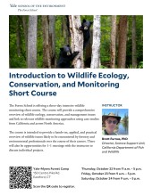 Yale Forest School to Offer Intensive Wildlife Ecology and Monitoring Short Course