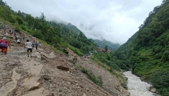 Eco Landslide Threatens Over 100 Households in Bhotekoshi