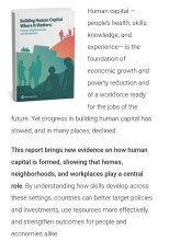 Human Capital Development Slows Globally, New Report Calls for Focus on Homes, Communities, and Workplaces