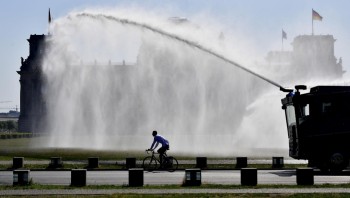 Germany Deploys Police Water Cannons as Record Heat Grips Europe